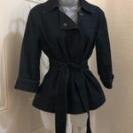 Apostrophe 2000s Y2K Goth Grunge office siren core Black denim fitted blazer jacket belted tie waist 3/4 sleeve & pockets-Size S Measurements in pics Excellent condition Photo 1