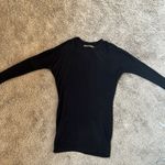 Enza Costa soft Midi Dress in Black dolman sleeve with thumb holes and crew neck Size M Photo 4