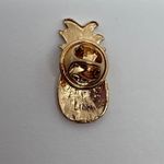 Cute Pineapple Enamel Pin with Googly Eye Gold Tone Tropical Fruit‎ .75" Tall Yellow Photo 1