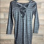 H&M Silver Sparkly Open Criss Cross Back Bodycon Dress Photo 1