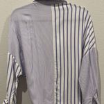 Buffalo David Bitton Wrap Purple Striped Blouse Photo 1