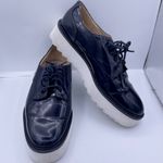 ZARA patent leather lace-up navy blue platform shoes women Size 36/ 6US Photo 4