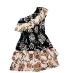 AQUA Pink Ruffle One Shoulder Tiered Mini Dress Size XS Photo 2