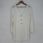 J.Jill  White Linen Blend Long Sleeve Button Front Cardigan Sweater Size S Photo 1