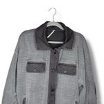 Free People ‎ Women's Gray Button Down Shirt Jacket Oversized Coat Shacket Photo 2
