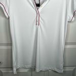 Adidas White And Pink Golf Polo Shirt Photo 1