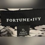 Fortune + Ivy - Chic Monochrome Floral Women's Blouse Size XL Photo 5