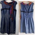 Zac Posen  Z Spoke scarf blue shift‎ dress size 10 Photo 2