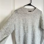 Quince  Baby Alpaca Wool Diamond Stitch Crew in Light Grey Photo 2