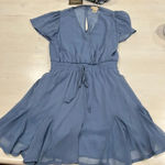Altar'd State Altered state Blue Short Sleeve Chiffon romper w Ruched Waist size small‎ Photo 0