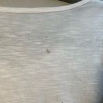 SO  White and Tan Fitted Short Sleeve Tee Size Small Pocketed V-Neck Workwear Photo 7