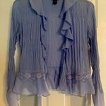 Signature by Robbie Bee Periwinkle Two piece set , blouse and skirt . Blue Size 8 Photo 3