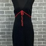 Tocca Womens Black Embroidered Little Black Dress. Red Bow Cocktail | Size undefined Photo 0