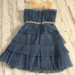 Endless Rose  Blue Tulle Tiered Mini Dress With Jeweled Belt Size Small NWT Photo 6