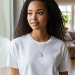 Gold over solid silver Necklace with a 2.0ct Moissanite Pendant Photo 2