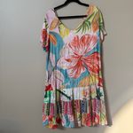 Jams World Hattie Dress Island Bisc Print tiered rayon short sleeve dress XXL 2X Photo 5