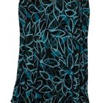 Amanda Smith  Silk Black & Turquoise Floral Skirt Photo 0