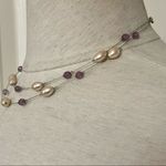 Lia Sophia  faux Pearl and purple bead multi strand necklace Photo 4