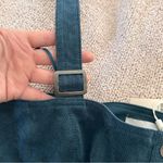 Finders Keepers  anthro corduroy silver buckle snap button turquoise crop top Photo 4