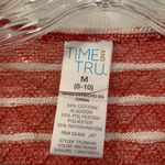 Time & Tru Red/White Striped Knit Open Cardigan M Photo 1