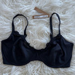 SKIMS  Fits Everybody Lace Demi Underwire Bra Onyx Size 36DDD Photo 0