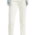 Levi's 501 women's size 31 button fly rip distressed splatter paint jeans 35x28 Photo 0
