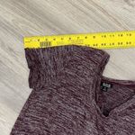a.n.a . Wine Red & Silver Lightweight Knit Short Cuffed Sleeve Scoop Neck Top M Photo 8