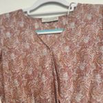 Paper Crane Paper and Crane XS Pink Paisley Faux Wrap VNeck Smocked Puff Sleeve Blouse. Photo 6