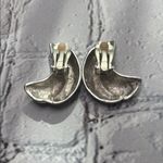 Silver Toned Abstract Art Clip On Earrings Photo 1