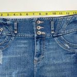 Armani Exchange Medium Wash Mid-rise Frayed Hem Denim Shorts Photo 6