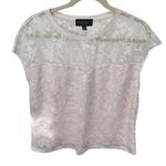 Laundry by Shelli Segal Floral Lace Top Blouse Pink Sheer XL Photo 0