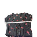 VTG Dressbarn Black Sheer Red Floral Open Tie Front L Top 90s Y2K Size L Photo 9