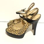 INC International Mariela Leopard Print Slingback Heels in Tan Black Size 7 Photo 2
