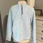 Sherpa Pullover Baby Blue Zip Neck Womens Small Pockets Photo 4