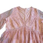 Pinkblush  Pink Lace Maxi Dress Short Sleeve Maternity Photo Shoot Size XL Womens Photo 2