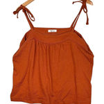 Madewell Top Womens XL Rust Tie Strap Cami Tank Crinkle Gauze Textured AN487 Photo 0