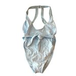 Ris-k  Sky Blue Lunar One Piece Swimsuit Hi Cut Open Back Ribbed M Photo 2