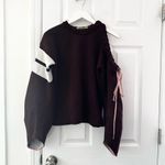 Hellessy Intermix Red Burgundy Patti Ruffle Trim Cold Shoulder Sweatshirt XS Photo 1