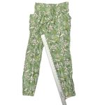Aerie Green Floral Viscose Lightweight Joggers Pants Drawstring Waist Size Small Photo 2
