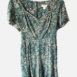 Anthropologie Maeve Point Breeze Teal Blue Floral Boho Romper Size 8 Photo 0