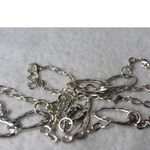 Source Unknown Ultramodern Silver Tone Hammered Oval Link Chain 42" Single Strand Y2K Necklace Photo 2