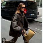 ZARA Shearling Double Faced Oversized Jacket Brown Photo 15