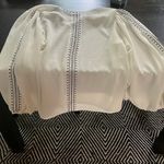margaret o'leary medium lightweight embroidered blouse in black and white. GUC Photo 2