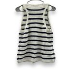 Madewell  Crochet-Knit Crewneck Sweater‎ Sleeveless Tank in Striped Sz L NEW Photo 5