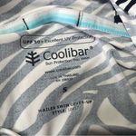 Coolibar Beach Shirt Womens Small White Black Iztapa UPF 50+ Hooded Tunic Zip Up Photo 3