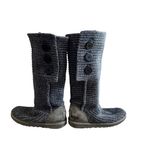 UGG  Australia Cardy III Knit Button Foldable Blue Boot 7 Lamb Fleece‎ Shearling Photo 1