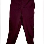 Proenza Schouler White Label Women Burgundy Cotton & Linen Tapered Pant Photo 0