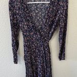 ROLLA'S Blue Floral Long Sleeve Wrap Sundress Small Photo 0