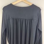 Free People Black Plunging V Neck Faux Wrap Long Sleeve Turnt Bodysuit NEW Photo 8