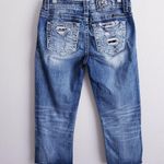 Miss Me  Denim Distressed Jean Capri Pants Rhinestone Photo 5